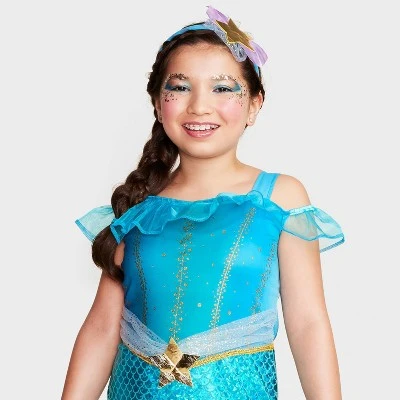 Kids' Ethereal Mermaid Halloween Costume Dress with Headpiece - Hyde & EEK! Boutique™ 2 Kids' Ethereal Mermaid Halloween Costume Dress with Headpiece - Hyde & EEK! Boutique™ - Image 2