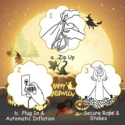 Costway 6FT Halloween Inflatable Blow Up Ghost w/ Pumpkin LED Lights Yard Decoration 14 Costway 6FT Halloween Inflatable Blow Up Ghost w/ Pumpkin LED Lights Yard Decoration -HYDE & EEK BOUTIQUE Store GUEST 4453ae04 d2d9 4146 a496 db2c95861e4b