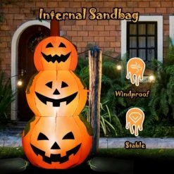 Costway 5 Ft Halloween Inflatable 3-Pumpkin Stack Blow Up Pumpkin Ghost Yard Decoration -HYDE & EEK BOUTIQUE Store GUEST 45f3211b 6131 4dec 8c4d a5a2f966b283