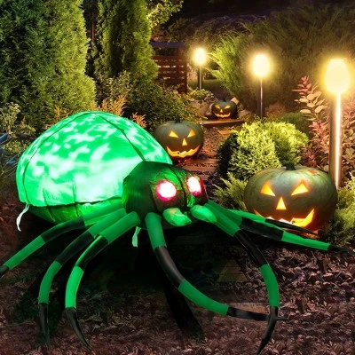 Costway 5 FT Long Halloween Inflatable Spider with White Net Yard Decor w/Rotating Light 2 Costway 5 FT Long Halloween Inflatable Spider with White Net Yard Decor w/Rotating Light - Image 2