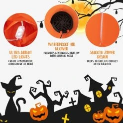 Tangkula 9.5 FT Long Inflatable Pumpkin Combo w/ Black Cat Extra Long Blow-up Pumpkin Halloween Decoration w/ Built-in LED Lights 15 Tangkula 9.5 FT Long Inflatable Pumpkin Combo w/ Black Cat Extra Long Blow-up Pumpkin Halloween Decoration w/ Built-in LED Lights -HYDE & EEK BOUTIQUE Store GUEST 46822cd5 3aa3 49fc 996b 3e9a5d2a70d2