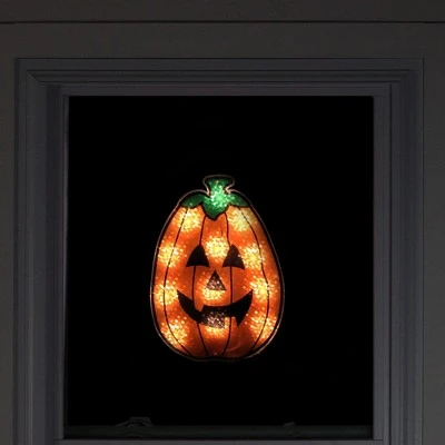 Northlight 12" Lighted Jack-O-Lantern Halloween Window Silhouette Decoration 2 Northlight 12" Lighted Jack-O-Lantern Halloween Window Silhouette Decoration - Image 2