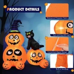 Costway 6 FT Inflatable Pumpkin Combo with Wizard’s Hat & Cat with Built-in LED Light -HYDE & EEK BOUTIQUE Store GUEST 4b41fddf 48a2 469d 9726 1217efbc89cf