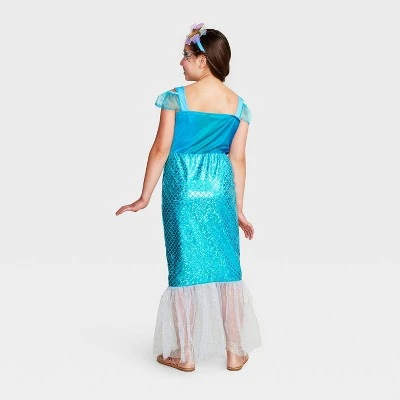 Kids' Ethereal Mermaid Halloween Costume Dress with Headpiece - Hyde & EEK! Boutique™ 1 Kids' Ethereal Mermaid Halloween Costume Dress with Headpiece - Hyde & EEK! Boutique™