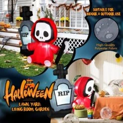Tangkula 5 FT Tall Halloween Inflatable Decoration Blow Up Grim Reaper Ghost & Tombstone with Bright LED Lights Metal Ground Stakes 12 Tangkula 5 FT Tall Halloween Inflatable Decoration Blow Up Grim Reaper Ghost & Tombstone with Bright LED Lights Metal Ground Stakes -HYDE & EEK BOUTIQUE Store GUEST 4f4d7b59 8485 427a 9dd9 593b0bc31edc