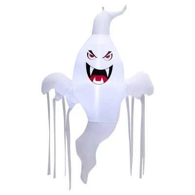 Costway 5 FT Tall Halloween Inflatable Hanging Ghost Blow-up Yard Decoration w/LED Light 3 Costway 5 FT Tall Halloween Inflatable Hanging Ghost Blow-up Yard Decoration w/LED Light - Image 3