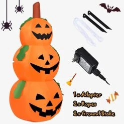 Tangkula Halloween Decoration Inflatable 3-Pumpkin Stack 5.2 Ft Halloween Pumpkin Lantern W/ Internal LED Bulbs -HYDE & EEK BOUTIQUE Store GUEST 52bd606e cb69 4c49 aee8 f6d20744bffc