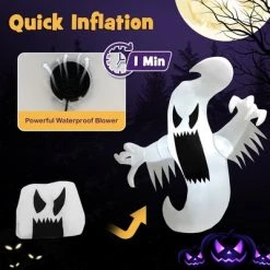 Costway 5FT Halloween Inflatable Ghost Blow-up Hanging Decoration w/ Built-in LED Lights 13 Costway 5FT Halloween Inflatable Ghost Blow-up Hanging Decoration w/ Built-in LED Lights -HYDE & EEK BOUTIQUE Store GUEST 540b93a6 ac00 4647 b8cd a3c8ce9df93b