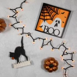 Northlight 50-Count Yellow and Orange Candy Corn Mini Halloween Light Set, Black Wire