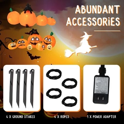 Costway 9.5 FT Long Inflatable Pumpkin Combo w/ Black Cat, Built-in LED Lights 7 Costway 9.5 FT Long Inflatable Pumpkin Combo w/ Black Cat, Built-in LED Lights - Image 7