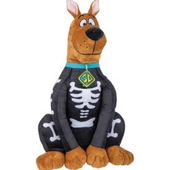 Gemmy Scooby-Doo Skeleton Plush Door Greeter Halloween Decoration - 23 in x 13 in - Multicolored