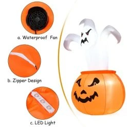 Tangkula Halloween Decoration 6 FT Blow-up Inflatable Ghost in Pumpkin W/ LED Bulbs Yard -HYDE & EEK BOUTIQUE Store GUEST 5cbf06bb 0356 4240 8ed8 e9bf4dedcdc3