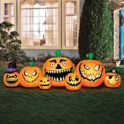 Occasions 8 Foot Inflatable Polyester Pre Lit Silly Faces Pumpkin Patch Halloween Fall Autumn Yard Decoration with Multicolor Lights -HYDE & EEK BOUTIQUE Store GUEST 5d762e0d 901b 4e42 8ae8 222ee0493ef7