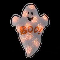 Northlight 12" Lighted Holographic Ghost Halloween Window Silhouette Decoration