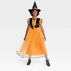 Kids' Witch Halloween Costume Dress with Hat - Hyde & EEK! Boutique™ Multicolor -HYDE & EEK BOUTIQUE Store GUEST 6247b5d3 4964 40ff aedd 4c11e1851f68