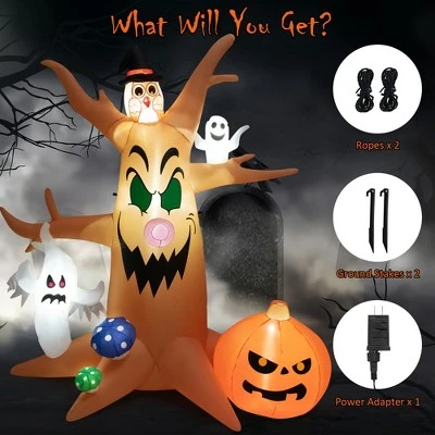 Costway 8 FT Halloween Outdoor Dead Tree Bright Halloween Outdoor Decoration with Stakes & Tethers 5 Costway 8 FT Halloween Outdoor Dead Tree Bright Halloween Outdoor Decoration with Stakes & Tethers - Image 5