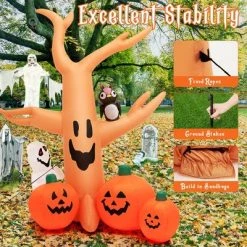 Costway 8 FT Halloween Inflatable Dead Tree w/ Pumpkins Blow up Yard Decoration -HYDE & EEK BOUTIQUE Store GUEST 67933408 1e19 40a9 9859 918bbe5c51da