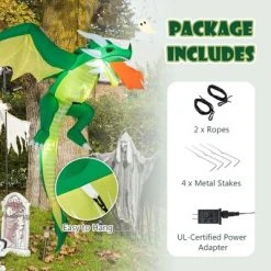 Costway 5 FT Hanging Halloween Inflatable Fire-breathing Dragon Flying Decoration Yard -HYDE & EEK BOUTIQUE Store GUEST 688d1ab9 09f1 492b 9d98 650e77a0a0f1