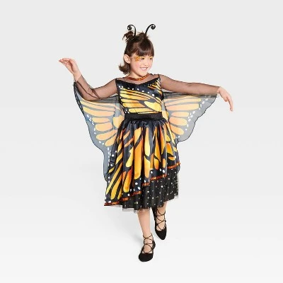 Kids' Monarch Butterfly Halloween Costume Dress with Headpiece - Hyde & EEK! Boutique™ Multi-colored 2 Kids' Monarch Butterfly Halloween Costume Dress with Headpiece - Hyde & EEK! Boutique™ Multi-colored - Image 2
