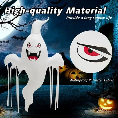 Costway 5 FT Tall Halloween Inflatable Hanging Ghost Blow-up Yard Decoration w/LED Light 7 Costway 5 FT Tall Halloween Inflatable Hanging Ghost Blow-up Yard Decoration w/LED Light - Image 7