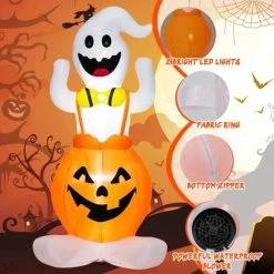 Costway 5 FT Inflatable Halloween Pumpkin Ghost Blow-up Yard Decoration with LED Lights -HYDE & EEK BOUTIQUE Store GUEST 6d80ffa0 959c 4c9b affe 4bc7a1a1c7db