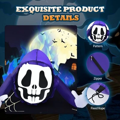 Costway 4 Ft Halloween Inflatable Ghost Outdoor & Indoor Halloween Decoration 4 Costway 4 Ft Halloween Inflatable Ghost Outdoor & Indoor Halloween Decoration - Image 4