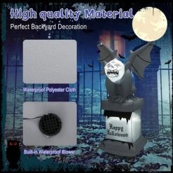 Costway 8.2 FT Halloween Inflatable Gravestone w/ Gargoyle Yard Decoration w/LED Lights -HYDE & EEK BOUTIQUE Store GUEST 6e9a5f09 4724 4723 8fd0 214804fbea5e