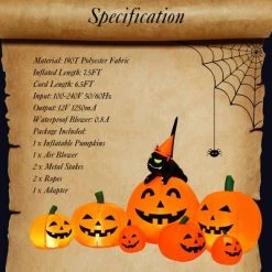 Costway Halloween 7.5 FT Inflatable Pumpkin Combo Decoration w/ Witch Black Cat -HYDE & EEK BOUTIQUE Store GUEST 72310b8e ad8f 42fe 928c c18e1a346a4d 1