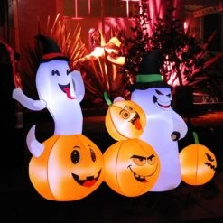 Tangkula 6 FT Halloween Inflatable Pumpkins & Ghosts Party Decoration w/Bright LED Lights & Powerful Blower -HYDE & EEK BOUTIQUE Store GUEST 7392a31f d455 456d be23 16c6ffd78133