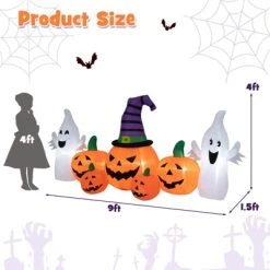 Tangkula 9FT Long Halloween Inflatable Pumpkins Self Inflating Halloween Pumpkin Patch Lanterns w/ 2 Ghosts LED Lights Waterproof Blower 17 Tangkula 9FT Long Halloween Inflatable Pumpkins Self Inflating Halloween Pumpkin Patch Lanterns w/ 2 Ghosts LED Lights Waterproof Blower -HYDE & EEK BOUTIQUE Store GUEST 73bc255f a66d 4af4 ac01 8f11a272af67