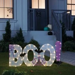 Hyde & EEK! Boutique 18" LED White Mesh 'BOO!' Halloween Novelty Silhouette Light - Hyde & EEK! Boutique™