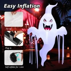 Costway 5 FT Tall Halloween Inflatable Hanging Ghost Blow-up Yard Decoration w/LED Light 14 Costway 5 FT Tall Halloween Inflatable Hanging Ghost Blow-up Yard Decoration w/LED Light -HYDE & EEK BOUTIQUE Store GUEST 765a3068 3b7d 4180 aed0 b36a6b34664c
