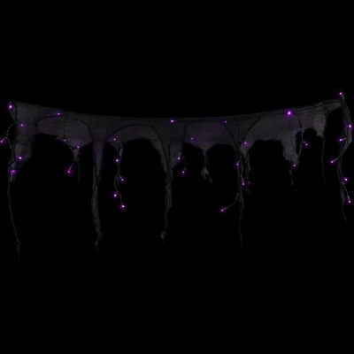 Northlight 4' x 2' Pre-Lit Purple LED Halloween Gauze Drape Lights 2 Northlight 4' x 2' Pre-Lit Purple LED Halloween Gauze Drape Lights - Image 2
