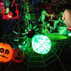 Tangkula Halloween Inflatable Spider with Cobweb Creepy Blow-up Spider with LED Rotating LED Light Green Black Legs Waterproof Halloween Decoration 14 Tangkula Halloween Inflatable Spider with Cobweb Creepy Blow-up Spider with LED Rotating LED Light Green Black Legs Waterproof Halloween Decoration -HYDE & EEK BOUTIQUE Store GUEST 7a12dcf4 1d30 4d76 bedb 0afeeb0ec994