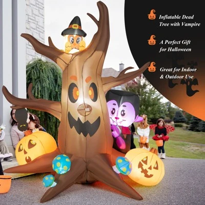 Tangkula 6 FT Tall Halloween Inflatable Decoration Outdoor Blow Up Dead Tree with Vampire Owl Bat Pumpkin Bright LED & RGB Lights 3 Tangkula 6 FT Tall Halloween Inflatable Decoration Outdoor Blow Up Dead Tree with Vampire Owl Bat Pumpkin Bright LED & RGB Lights - Image 3