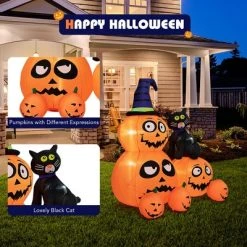 Costway 6 FT Inflatable Pumpkin Combo with Wizard’s Hat & Cat with Built-in LED Light -HYDE & EEK BOUTIQUE Store GUEST 7ef7174c 67e9 4218 b783 e9dc26b5e410