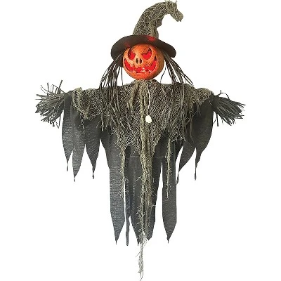 Sunstar Industries Sunstar Jack-O-Lantern Scarecrow Light-Up Hanging Halloween Decoration - - Gray 1 Sunstar Industries Sunstar Jack-O-Lantern Scarecrow Light-Up Hanging Halloween Decoration - - Gray