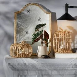 Hyde & EEK! Boutique Harvest Light Up Woodchip Woven Large Pumpkin - Hyde & EEK! Boutique™