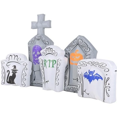 Occasions 8' INFLATABLE FLASHING LIGHTS TOMBSTONE SCENE, 8 ft Tall, Multicolored 2 Occasions 8' INFLATABLE FLASHING LIGHTS TOMBSTONE SCENE, 8 ft Tall, Multicolored - Image 2
