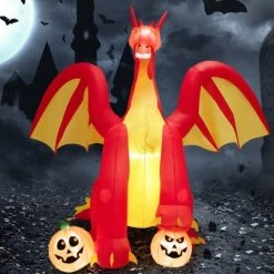 Tangkula 9FT Giant Inflatable Dragon Halloween Inflatable Dragon Decoration w/ 2 Pumpkins Wings Built-in LED Lights & Powerful Blower 13 Tangkula 9FT Giant Inflatable Dragon Halloween Inflatable Dragon Decoration w/ 2 Pumpkins Wings Built-in LED Lights & Powerful Blower -HYDE & EEK BOUTIQUE Store GUEST 838a2927 5c38 4b3a bb17 2fe0813bfc46