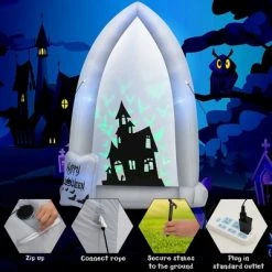 Costway 7 FT Halloween Inflatable Tombstone Yard Decoration w/Bat LED Projector -HYDE & EEK BOUTIQUE Store GUEST 844efa23 2961 4022 9dd7 1a08e3249d67