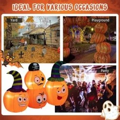 Costway 5 FT Long Halloween Inflatable Decoration 4 Pumpkin Lanterns Combo with Pirate -HYDE & EEK BOUTIQUE Store GUEST 897060d2 d588 45da 9b51 4f91130870df