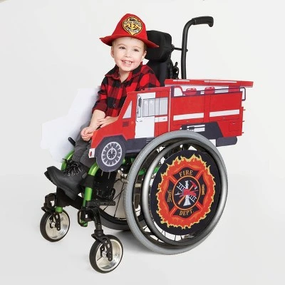 Kids' Adaptive Fire Truck Halloween Costume Wheelchair Cover with Helmet - Hyde & EEK! Boutique™ Multicolor 1 Kids' Adaptive Fire Truck Halloween Costume Wheelchair Cover with Helmet - Hyde & EEK! Boutique™ Multicolor