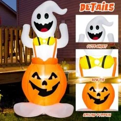Costway 5 FT Inflatable Halloween Pumpkin Ghost Blow-up Yard Decoration with LED Lights -HYDE & EEK BOUTIQUE Store GUEST 89da628a 632d 4d0a a967 1702dd1aa49f