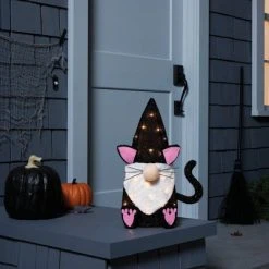 Hyde & EEK! Boutique 18.5" Incandescent Cat Gnome Halloween Novelty Sculpture Light - Hyde & EEK! Boutique™