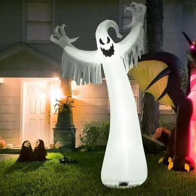 Tangkula Halloween Decoration 12FT Inflatable Blow Up Ghost With LED Lights Outdoor Yard 2 Tangkula Halloween Decoration 12FT Inflatable Blow Up Ghost With LED Lights Outdoor Yard - Image 2