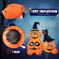 Costway 6 FT Inflatable Pumpkin Combo with Wizard’s Hat & Cat with Built-in LED Light -HYDE & EEK BOUTIQUE Store GUEST 8bcf3109 79d0 4625 bb74 01c3f6c0cd92