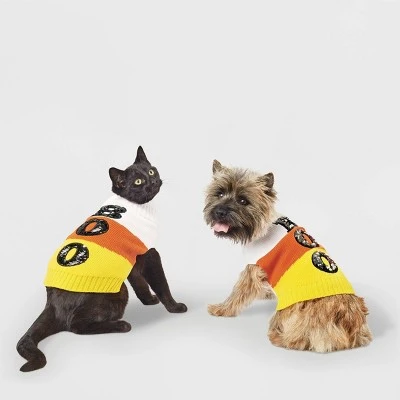 Halloween Candy Corn Boo Dog and Cat Sweater - Hyde & EEK! Boutique™ 4 Halloween Candy Corn Boo Dog and Cat Sweater - Hyde & EEK! Boutique™ - Image 4