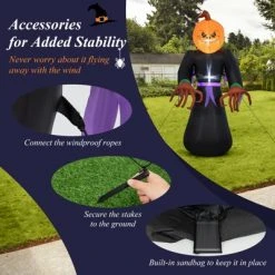 Tangkula 6.5 FT Halloween Inflatable Pumpkin Reaper Giant Blow up Ghost Decoration w/Pumpkin Face Built-in Lights Ground Stakes 15 Tangkula 6.5 FT Halloween Inflatable Pumpkin Reaper Giant Blow up Ghost Decoration w/Pumpkin Face Built-in Lights Ground Stakes -HYDE & EEK BOUTIQUE Store GUEST 8f718a4b 1f50 45bd 9be8 e391de712bb0