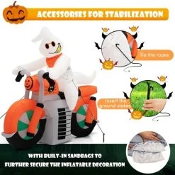 Costway 5 FT Halloween Inflatable Ghost Riding on Motor Bike Yard Decor w/ LED Lights -HYDE & EEK BOUTIQUE Store GUEST 91711c02 eb75 4679 9192 2c62606f13d9
